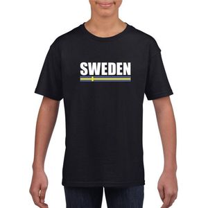 Zwart Zweden supporter t-shirt voor kinderen 146/152