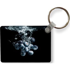 Sleutelhanger - Blauwe bessen - Fruit - bes - Stilleven - Water - Zwart - Uitdeelcadeautjes - Plastic