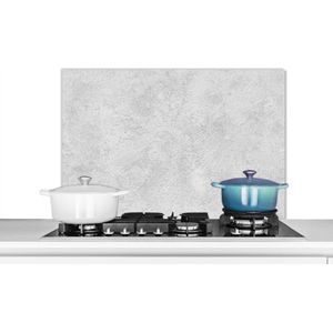 Spatscherm keuken 90x60 cm - Kookplaat achterwand Muur - Structuur - Wit - Muurbeschermer - Spatwand fornuis - Hoogwaardig aluminium