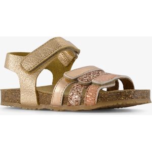 Groot leren meisjes sandalen met glitters goud - Maat 34