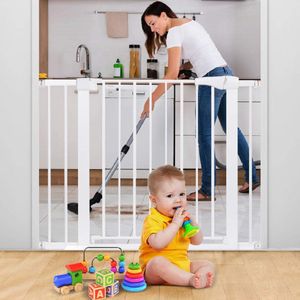 Comomy Traphekje - Traphek Zonder Boren- 75-103cm Veiligheidshek - Veiligheidshekje - Voor Baby’s, Kinderen, Peuters & Huisdieren - Wit