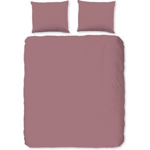 Luxe katoen/satijn dekbedovertrek uni roze - 240x200/220 (lits-jumeaux) - prachtige kleur - subtiele glans - chique uitstraling - heerlijk zacht en soepel - hoogwaardige kwaliteit - huidvriendelijk en duurzaam - optimale slaapcomfort