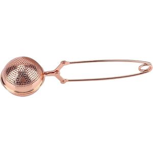 Thee-ei Zeef Mesh Bal Vorm Pinhole Infuser Snap Ball Handvat voor Thee Separator Rose Gold