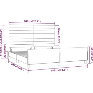 vidaXL - Bedframe - met - hoofdeinde - fluweel - roze - 180x200 - cm