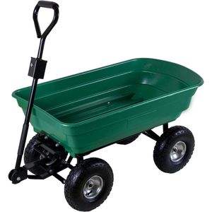 Tuinwagen met Kantelfunctie, 75 Liter Capaciteit, Belastbaar tot 300 kg, Handwagen voor Tuin en Transport