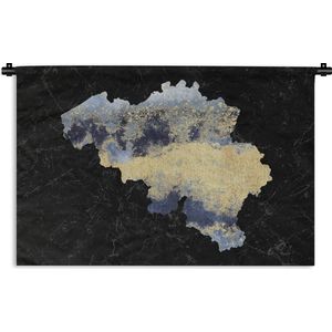 Wandkleed - Wanddoek - Kaart - België - Delfts blauw - 150x100 cm - Wandtapijt