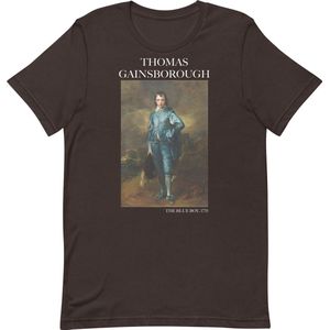 Thomas Gainsborough 'De Blauwe Jongen' (""The Blue Boy"") Beroemd Schilderij T-Shirt | Unisex Klassiek Kunst T-shirt | Bruin | 2XL