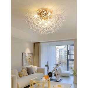 Kristallen Plafondlamp | Kroonluchter | 6 Lichtpunten | Goud | Crystal Plafoniere | 60 cm | Moderne lamp