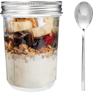 Overnight oats potjes - Muesli beker - Mason jar - Overnight oats - Havermout - Must have voor jouw ontbijt!