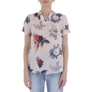 Metrofvie bloemen shirt vhals lichtroze XL/42