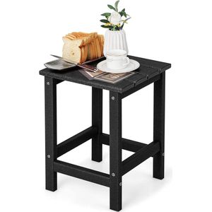 COSTWAY NP10939BKDE Bijzettafel kleine tuintafel van UV-bestendige kunststof balkontafel weerbestendig voor terras balkon tuin 35,5 x 35,5 x 46,5 cm zwart