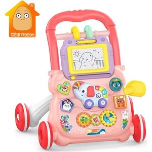 TX Store - Looptrainer en Activiteitenbord - Roze - met Geluid - Magnetisch Tekenbord - Educatief Babyspeelgoed - Loopwagen - Leren Lopen - Baby Walker - Looptrainer - Baby speelgoed