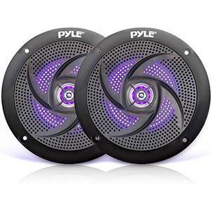 Pyle Luidsprekers, Waterdichte Buitenluidsprekers - 100Watt Maritieme Luidsprekers , 2-weg Speakers - Stereosysteem met LED-lampen