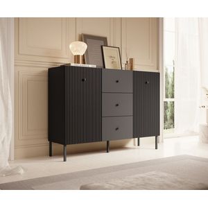 Meubella - Dressoir Vermont - Antraciet - 135 cm