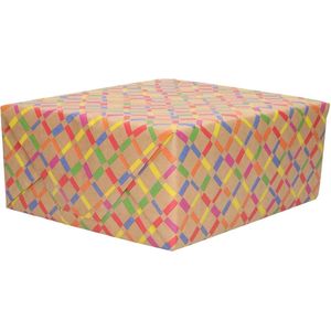 Rol urban nature inpakpapier gekleurde ruiten - 200 x 70 cm - cadeaupapier / verjaardag / kadopapier
