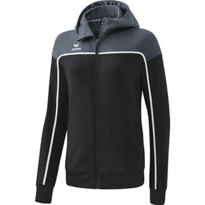 ERIMA Change Trainingsjack Met Capuchon Dames Black Grey-Slate Grey-Wit Maat 42