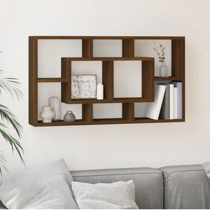 The Living Store Wandkast - Onzichtbaar montagesysteem - Muurmontage - 85x16x47.5 cm - Bruineiken - Hoge kwaliteit