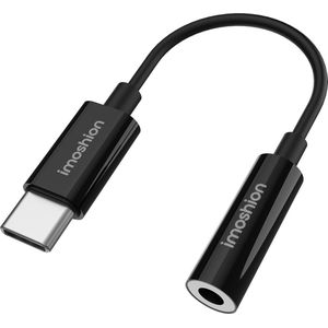 Moshion USB-C naar AUX Kabel - 8.6 centimeter - 3.5mm Jack Kabel - Audio Adapter - Zwart