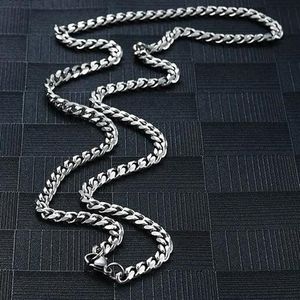 Cuban Link Heren Ketting Zilver kleurig - Staal - 5mm - Dikke Schakels - Kettingen - Schakelketting - Cadeau voor Man - Mannen Cadeautjes