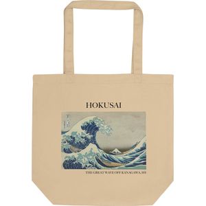 Hokusai 'De grote golf van Kanagawa' (""The Great Wave off Kanagawa"") Beroemde Schilderij Tote Bag | 100% Katoenen Tas | Kunst Tote Bag | Naturel