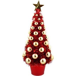 Kerstboom met ballen -19,5 cm hoog - kerstdecoratie - kerstversiering - seizoensdecoratie