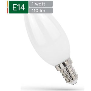Spectrum LED Lamp E14 1W 230V - 110 Lumen - 4000K Neutraal wit - Natuurlijk licht - Energiezuinig