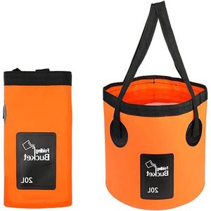 Opvouwbare emmer - multifunctioneel - 20 liter - oranje