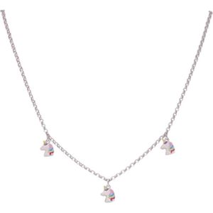 Lilly Ketting Unicorns 38cm Zilver