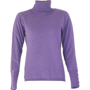MOOI! Company - Dames coltrui Renate - Aansluitend Model - Viscose Fijn gebreid - Kleur Purple - XL