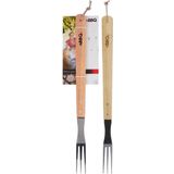 Bbq Vork Bruin/zilver 46 Cm