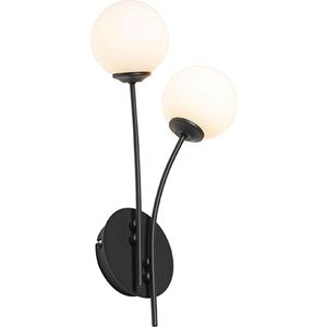 QAZQA athens-opal - Moderne Wandlamp voor binnen - 2 lichts - D 10 cm - Wit - Woonkamer | Slaapkamer | Keuken