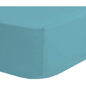 Premium Home bedding -hoeslaken-jersey-100% katoen -stretch-1Persoons-80x200+30cm Turquoise