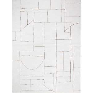 SURYA Vloerkleed - Woonkamer, Slaapkamer - Modern Scandinavisch Tapijt LISA - Ivoor/Terracotta - 200x275 cm