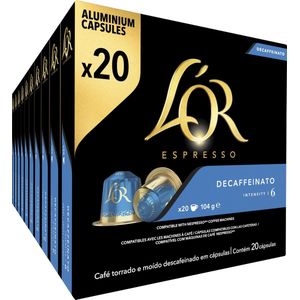 L'OR Espresso Decaffeinato Koffiecups - Intensiteit 6/12 - 10 x 20 capsules