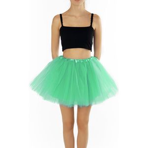 KIMU® Tutu Mint Groen Tule Rokje - Maat M L - 164 170 176 - Mintgroen Petticoat Rok Dames - Onderrok Tulerok Volwassenen Alien Festival