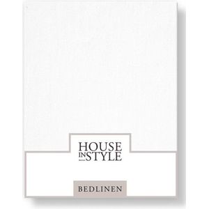 House in Style Luxe hoeslaken Valencia Katoen satijn, 90 x 210 cm, gebroken wit