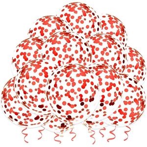 Confetti Ballonnen Luxe Feest Verjaardag Bruiloft Versiering Rood Papier Confetti Ballon - Rood 10 Stuks