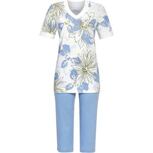 Ringella Pyjama 3/4 broek - 201 Blue - maat 36 (36) - Dames Volwassenen - Katoen/Modal/Tencel- 4211250-201-36