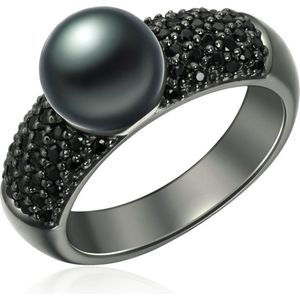 Valero Pearls parel Ring - Sterling zilver - Zwart