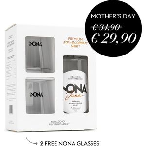 Nona June Belgische alcoholvrije gin 70cl + 2 glazen in geschenkdoos