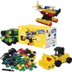 Nano Clics – Transport Builders 250 Piece Set – 5 in 1 Bouwblokken – SPEELGOED Gemaakt Van 100% RECYCLED Plastic – Speelgoed 8, 9, 10, 11, 12 jaar – Constructie Speelgoed