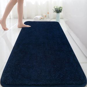 Famanu Extra grote badmat 150 x 60 cm, microvezel badmatten voor badkamer, absorberend badkamertapijt, antislip, anti-schimmel badkamermat, machinewasbare tapijten voor slaapkamer, badkamer, marineblauw