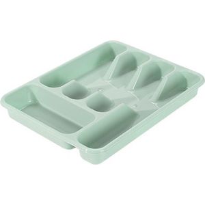 2x stuks bestekbakken/bestekhouders 5-vaks turquoise - 34 x 26 x 5 cm - Keuken opberg accessoires