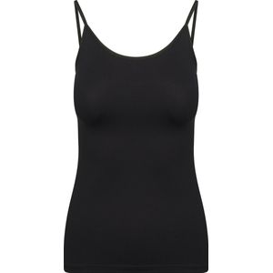RJ Bodywear Pure Color dames spaghetti top (1-pack) - hemdje met smalle verstelbare bandjes - zwart - Maat: S