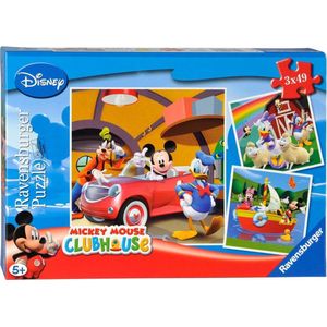 Puzzel Disney Mickey Mouse - 3x49 Stukjes (Kinderpuzzel)