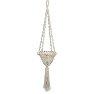 Twisted Macramé plantenhouder - hangende mand - plantenhanger voor binnen - opvallend decor - 30 cm x 30 cm x 135 cm