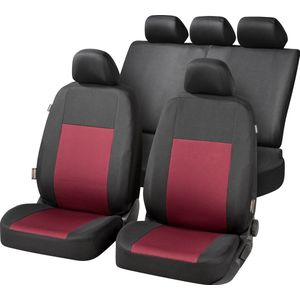Auto stoelbeschermer Belmont, Autostoelhoes, set, 2 stoelbeschermer voor voorstoel, 1 stoelbeschermer voor achterbank zwart/rood