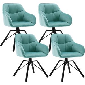 Rootz draaibare eetkamerstoel - draaistoel - fluwelen bureaustoel - ergonomisch ontwerp - comfortabele zit - duurzaam metalen frame - 58,5 cm x 82,5 cm x 54,5 cm