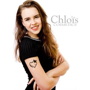 Chloïs Inktattooset Girl Power - Chloïs Cosmetics - Inkt Tattoo - Black Tattoo - Net echte Tattoo - 15 sjablonen - 18 Tattoos - 7 ml Veilige Tattoo Inkt - Nep tattoo - Kinderen en Volwassenen