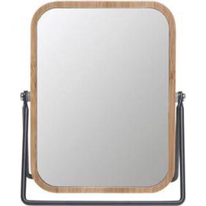 Make-Up Spiegel Rechthoekig Bamboo Hout - 3 x vergrotend